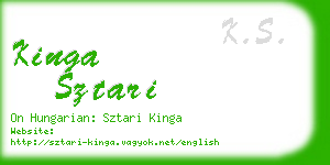 kinga sztari business card